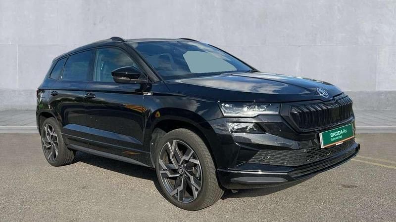Black magic pearl effect Used 2024 Skoda Karoq SportLine SUV | £28,990 (Fair price) - Image 1/4