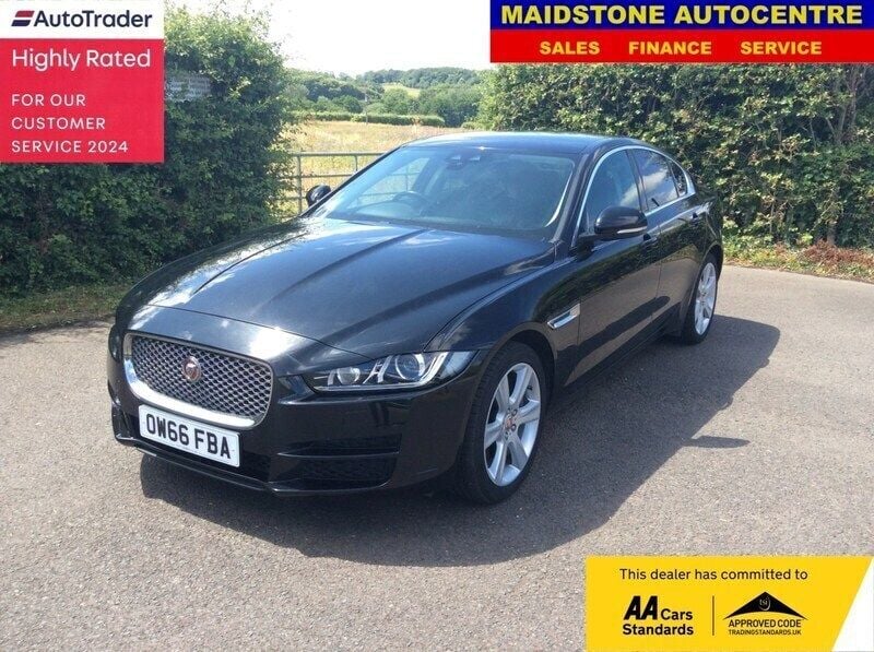 Santorini black Used 2017 Jaguar XE Portfolio Sedan | £11,695 (Fair price) - Image 1/4