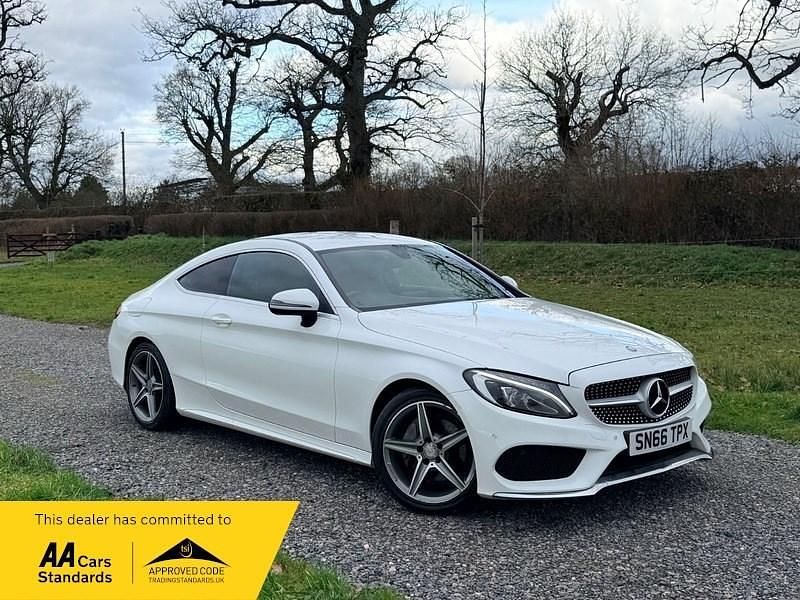 Used Mercedes C220 AMG line 170 HP (125 kW) 2016 White Coupe