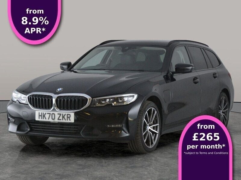Black Used 2021 BMW 330e Sport Line Estate | £18,929 (Good price) - Image 1/3