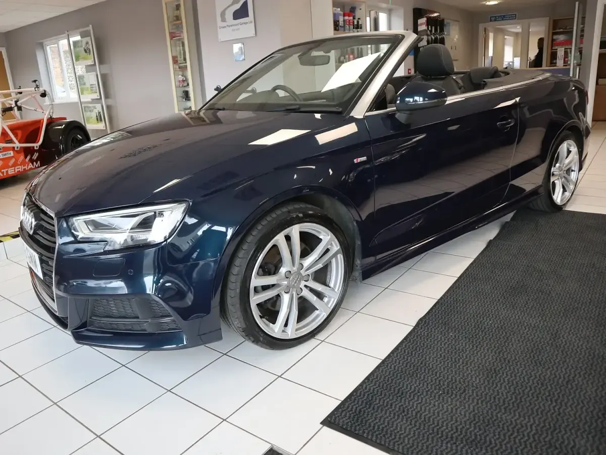 Used Audi A3 Cabriolet S-Line 190 HP (139 kW) 2018 Blue Cabriolet