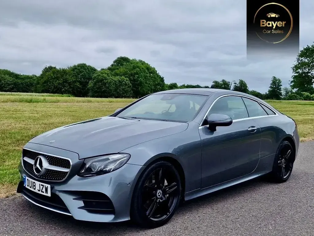 Used Mercedes E220 AMG Line Premium Plus 194 HP (142 kW) 2018 Grey Coupe