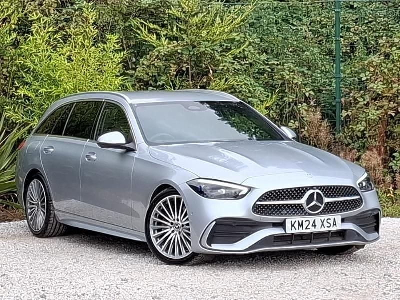 Silver Used 2024 Mercedes C300 AMG Line Premium Estate | £35,498 (Expensive) - Image 1/4