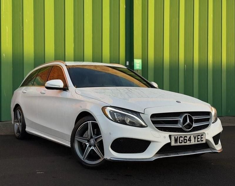 White Used 2015 Mercedes C220 AMG line Estate | £12,495 (Fair price) - Image 1/4