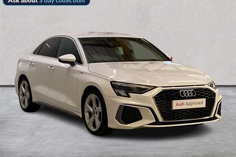 White Used 2022 Audi A3 S-Line Sedan | £23,332 (Fair price) - Image 1/4