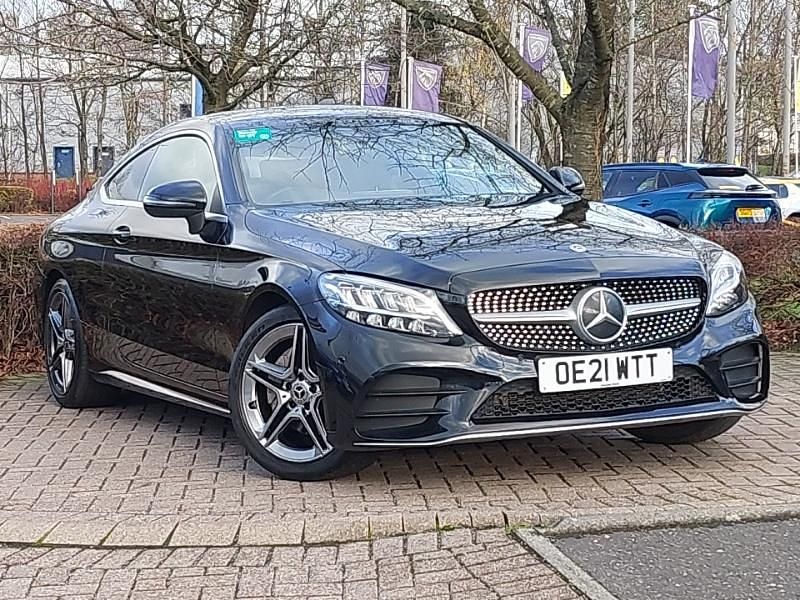 Black Used 2021 Mercedes C200 AMG line Coupe | £21,298 (Fair price) - Image 1/4
