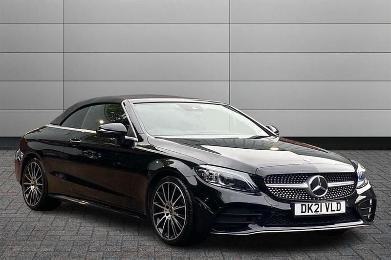Black Used 2021 Mercedes C220 AMG Line Premium Cabriolet | £22,990 (Fair price) - Image 1/4