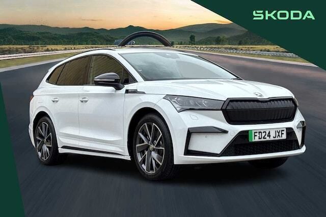 White New 2024 Skoda Enyaq iV SportlinePlus SUV | £32,295 (Super price) - Image 1/4