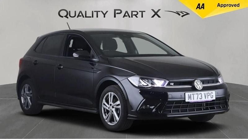 Black Used 2023 VW Polo R-line Hatchback | £16,373 (Fair price) - Image 1/4