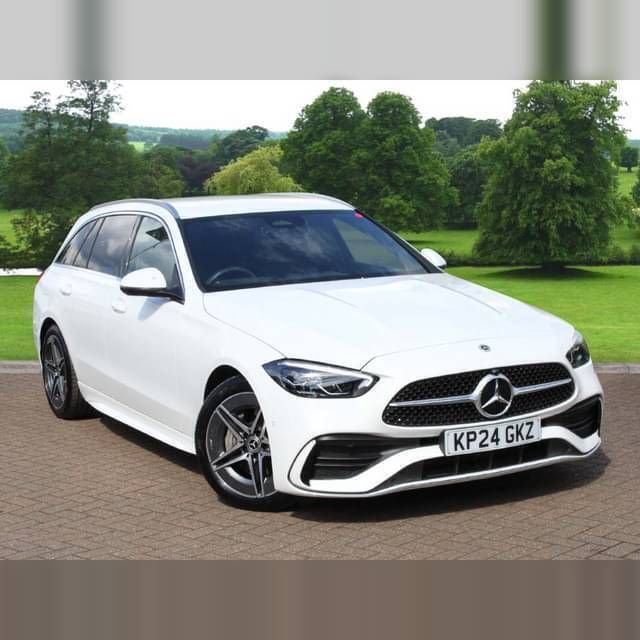 Polar white Used 2024 Mercedes C220 AMG line Estate | £35,902 (Fair price) - Image 1/4