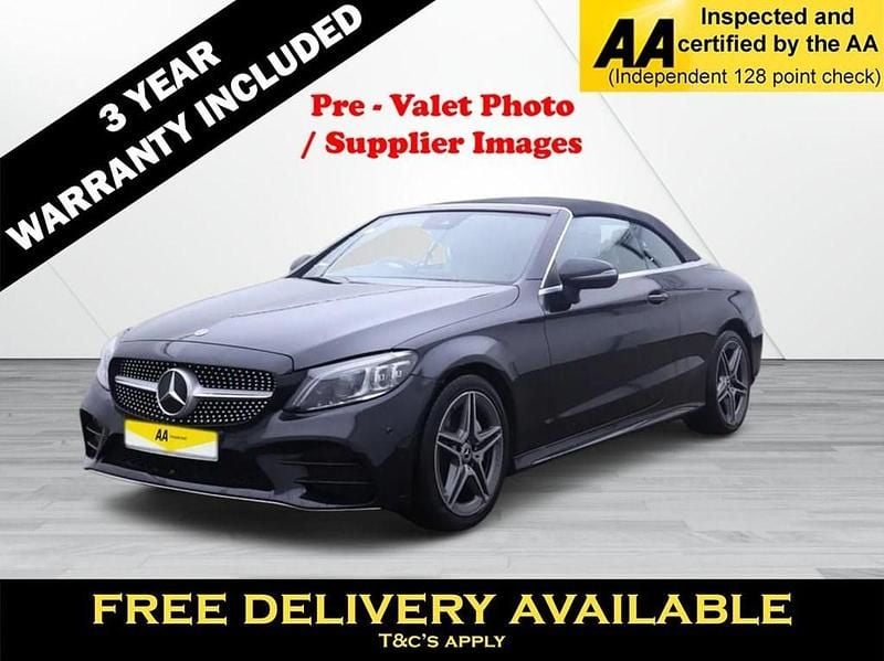 Black Used 2020 Mercedes C200 AMG line Cabriolet | £21,595 (Fair price) - Image 1/4
