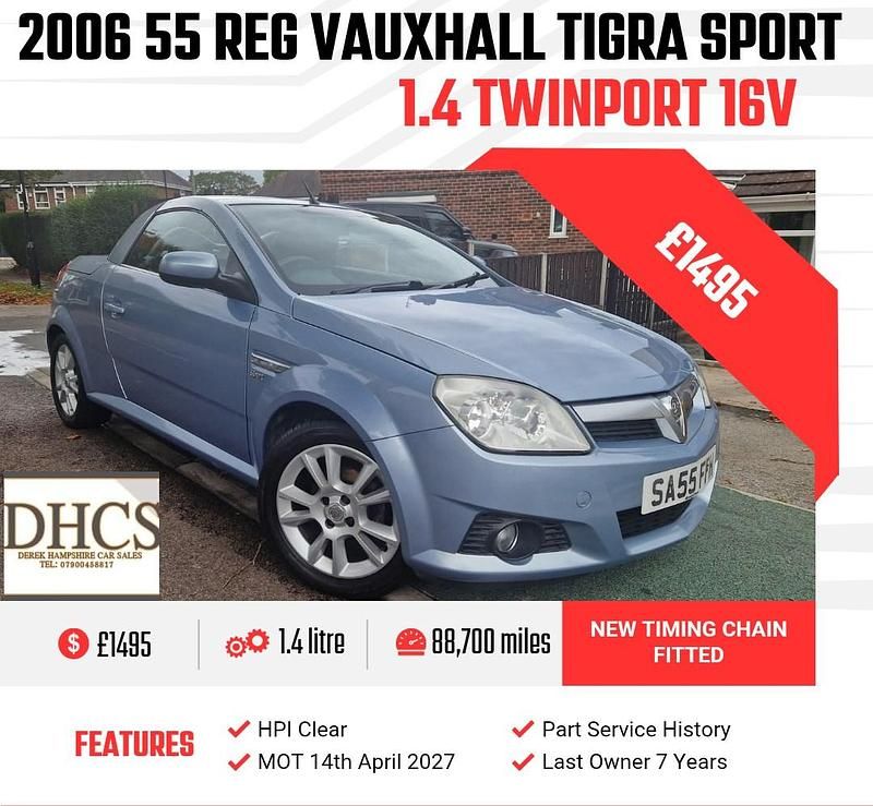 Second-hand Vauxhall Tigra Sport 90 CP (66 kW) 2006 Albastru Cabrio