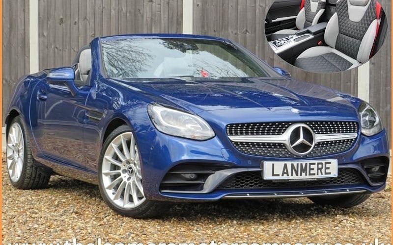 Brilliant blue Used 2017 Mercedes SLC200 AMG line Cabriolet | £17,995 (Fair price) - Image 1/4