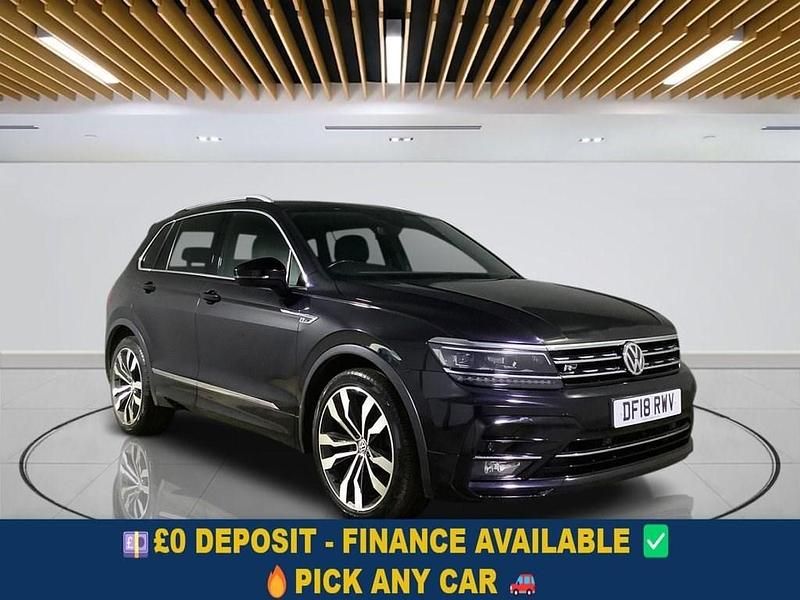 Black Used 2018 VW Tiguan R-line SUV | £16,599 (Fair price) - Image 1/4