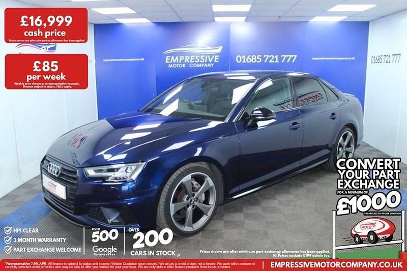 Used Audi A4 Black Edition 190 HP (139 kW) 2019 Blue Sedan