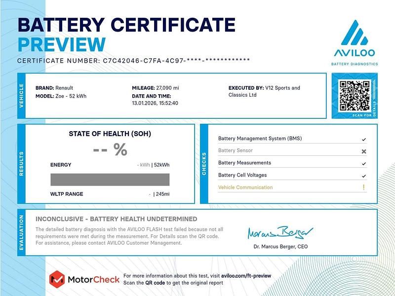 Used Renault Zoe Iconic 80 kW (109 HP) 2020 Black Hatchback