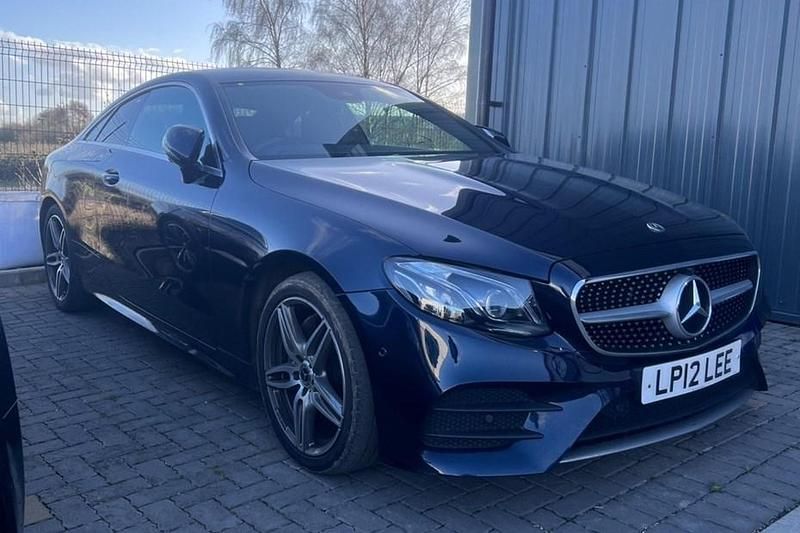 Used Mercedes E220 AMG line 194 HP (142 kW) 2019 Blue Coupe