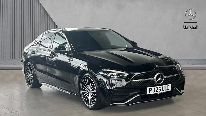 Obsidian black metallic Used 2025 Mercedes C200 AMG Line Premium Plus Sedan | £42,890 - Image 1/1