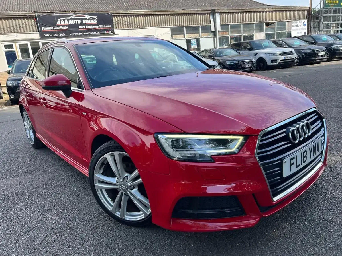 Used Audi A3 S-Line 150 HP (110 kW) 2018 Red Sedan