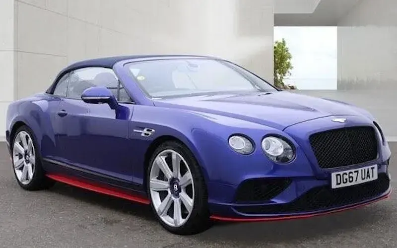 Used Bentley Continental GT Convertible 529 HP (389 kW) 2017 Blue Cabriolet