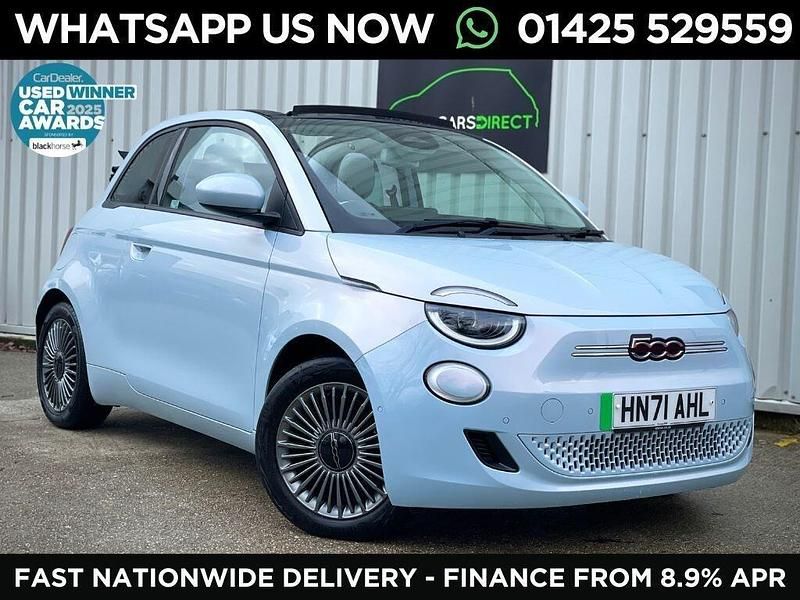 Used Fiat 500e Icon 86 kW (118 HP) 2021 Blue Cabriolet