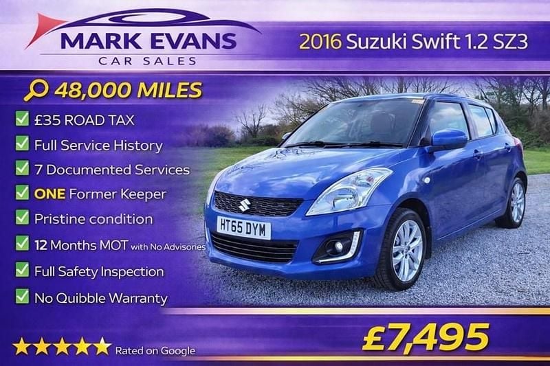 Used Suzuki Swift SZ3 94 HP (69 kW) 2016 Blue Hatchback