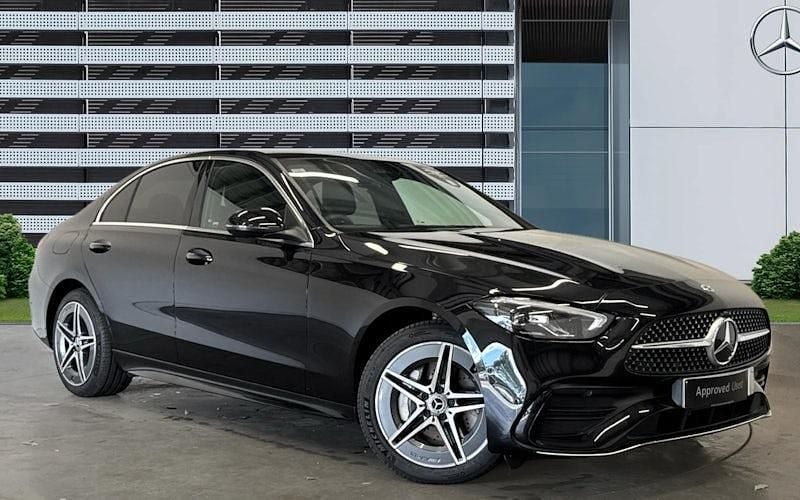 Black Used 2024 Mercedes C300e AMG line Sedan | £35,481 (Good price) - Image 1/4