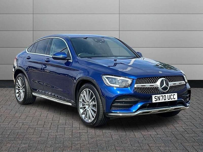 Brilliant blue Used 2020 Mercedes GLC220 AMG Line Premium Coupe | £29,395 (A bit pricey) - Image 1/4