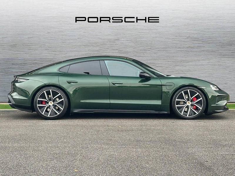 Used Porsche Taycan Black Edition 439 kW (598 HP) 2025 Oak green metallic neo Sedan