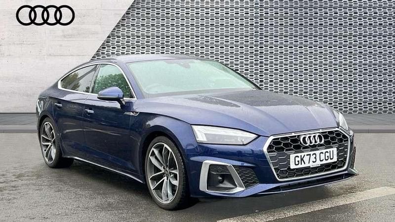 Blue Used 2023 Audi A5 Sportback S-Line Hatchback | £28,698 (Fair price) - Image 1/4
