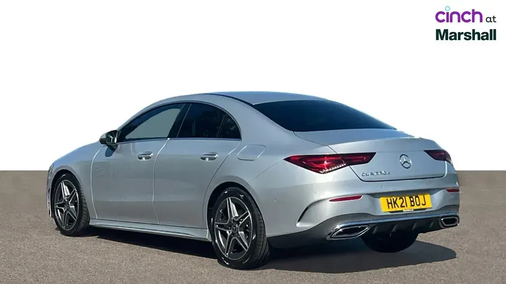 Used Mercedes CLA220 AMG Line Premium 190 HP (139 kW) 2021 Iridium silver metallic Coupe