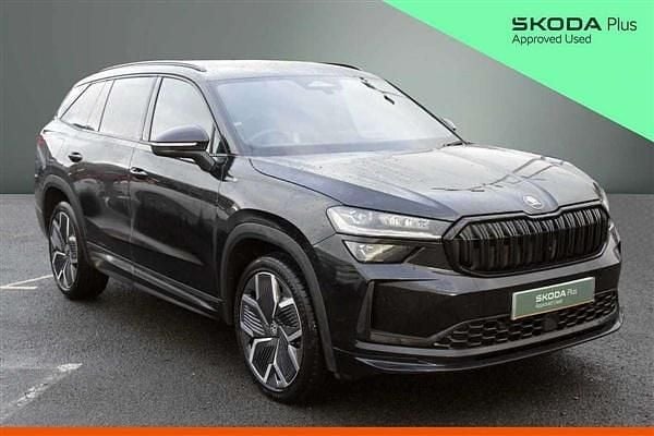 Black magic pearl effect Used 2025 Skoda Kodiaq SportLine SUV | £36,895 (Expensive) - Image 1/4