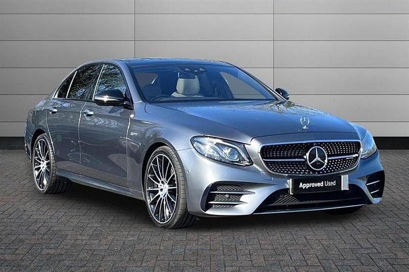 Used Mercedes E43 AMG Premium Plus 401 HP (294 kW) 2018 Selenite grey Sedan