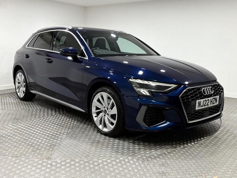 Blue Used 2022 Audi A3 Sportback e-tron S-Line Sedan | £16,695 (Fair price) - Image 1/4