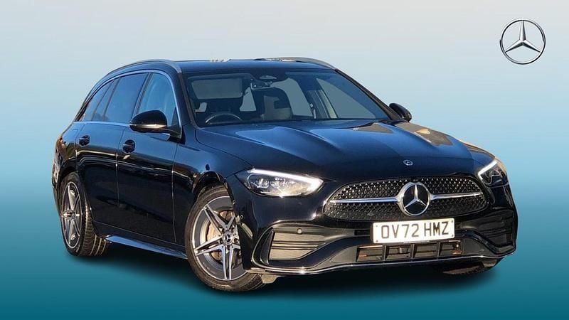 Black Used 2022 Mercedes C300 AMG line Estate | £25,495 (Fair price) - Image 1/4