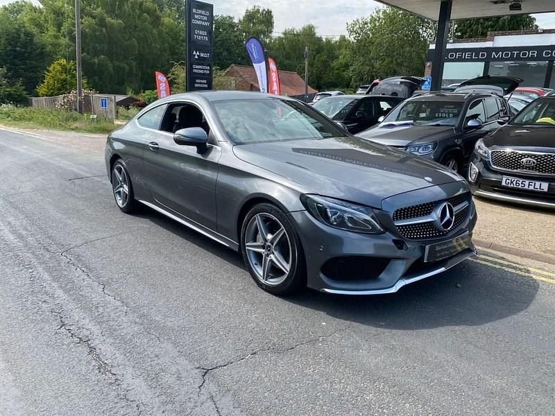 Used Mercedes C220 AMG line 170 HP (125 kW) 2017 Grey Coupe