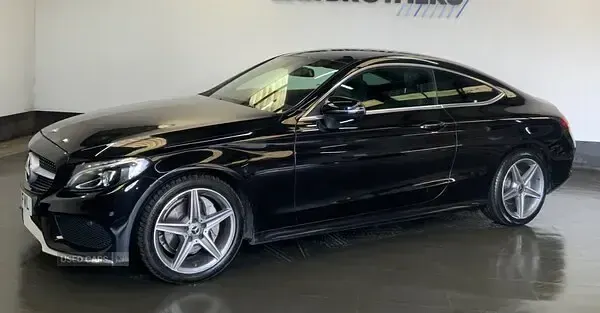 Used Mercedes C220 AMG line 170 HP (125 kW) 2018 Black Coupe