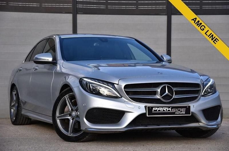 Used Mercedes C220 AMG line 170 HP (125 kW) 2017 Silver Sedan