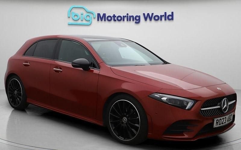 Used Mercedes A180 AMG line 136 HP (100 kW) 2022 Red Hatchback