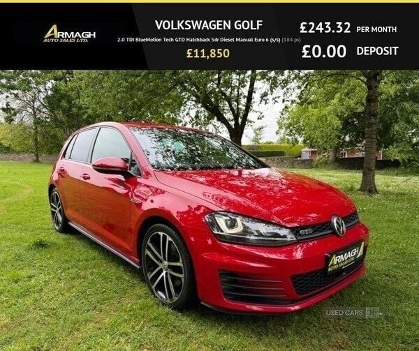 Red Used 2016 VW Golf VII GTD Hatchback | £11,850 (Fair price) - Image 1/4