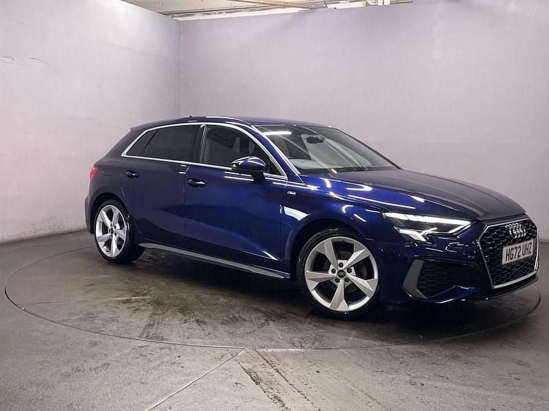 Blue Used 2022 Audi A3 Sportback S-Line Hatchback | £19,599 (Fair price) - Image 1/4