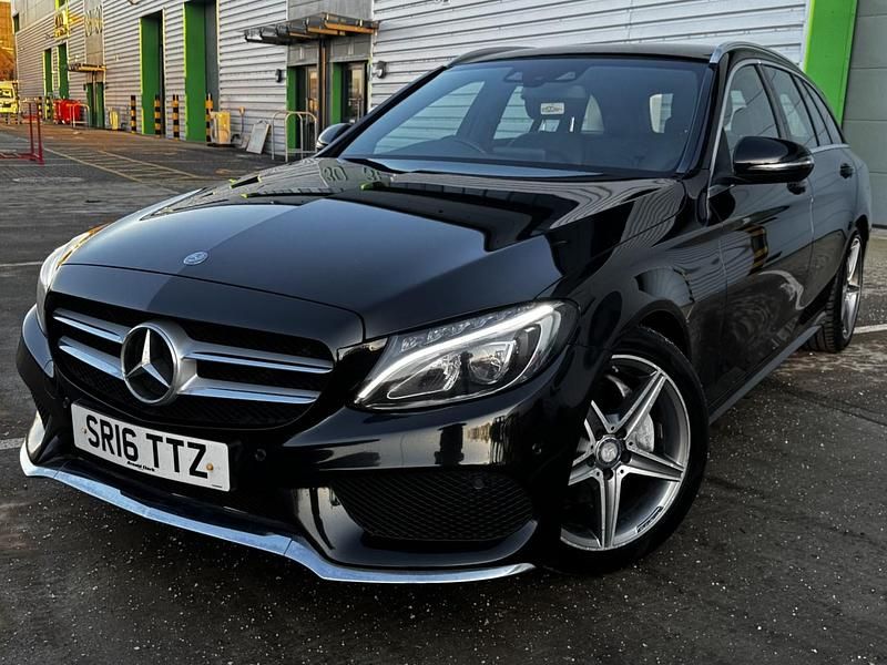 Used Mercedes C220 AMG line 170 HP (125 kW) 2016 Black Estate