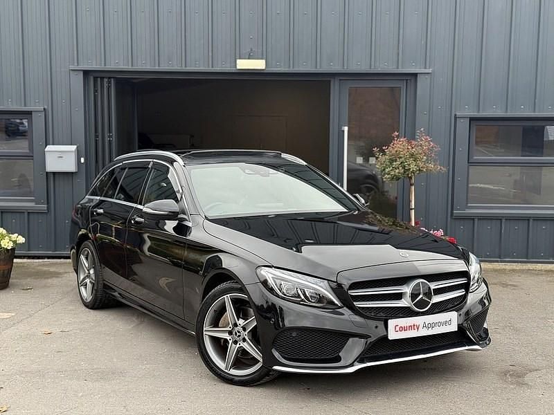 Black Used 2025 Mercedes C220 AMG line Estate | £15,750 - Image 1/4