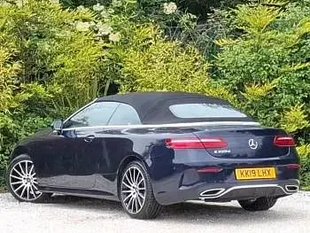 Used Mercedes E220 AMG line 194 HP (142 kW) 2019 Blue Cabriolet