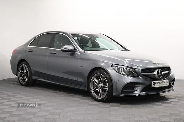 Grey Used 2021 Mercedes C300e AMG line Sedan | £23,995 (Fair price) - Image 1/4
