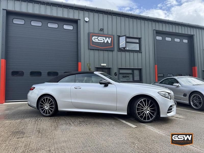 Used Mercedes E400 AMG line 325 HP (239 kW) 2021 Silver Cabriolet