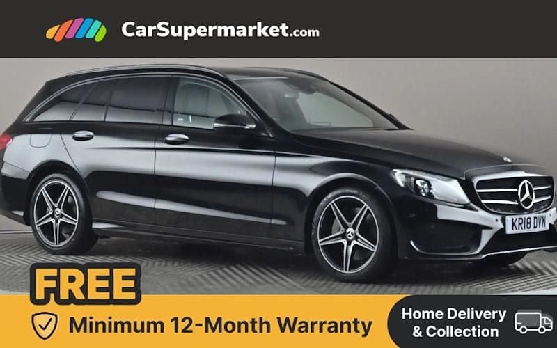 Black Used 2018 Mercedes C250 AMG Line Premium Plus Estate | £19,497 (Fair price) - Image 1/4