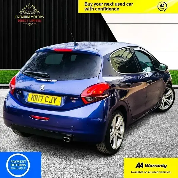 Used Peugeot 208 GT-line 100 HP (73 kW) 2017 Blue Hatchback