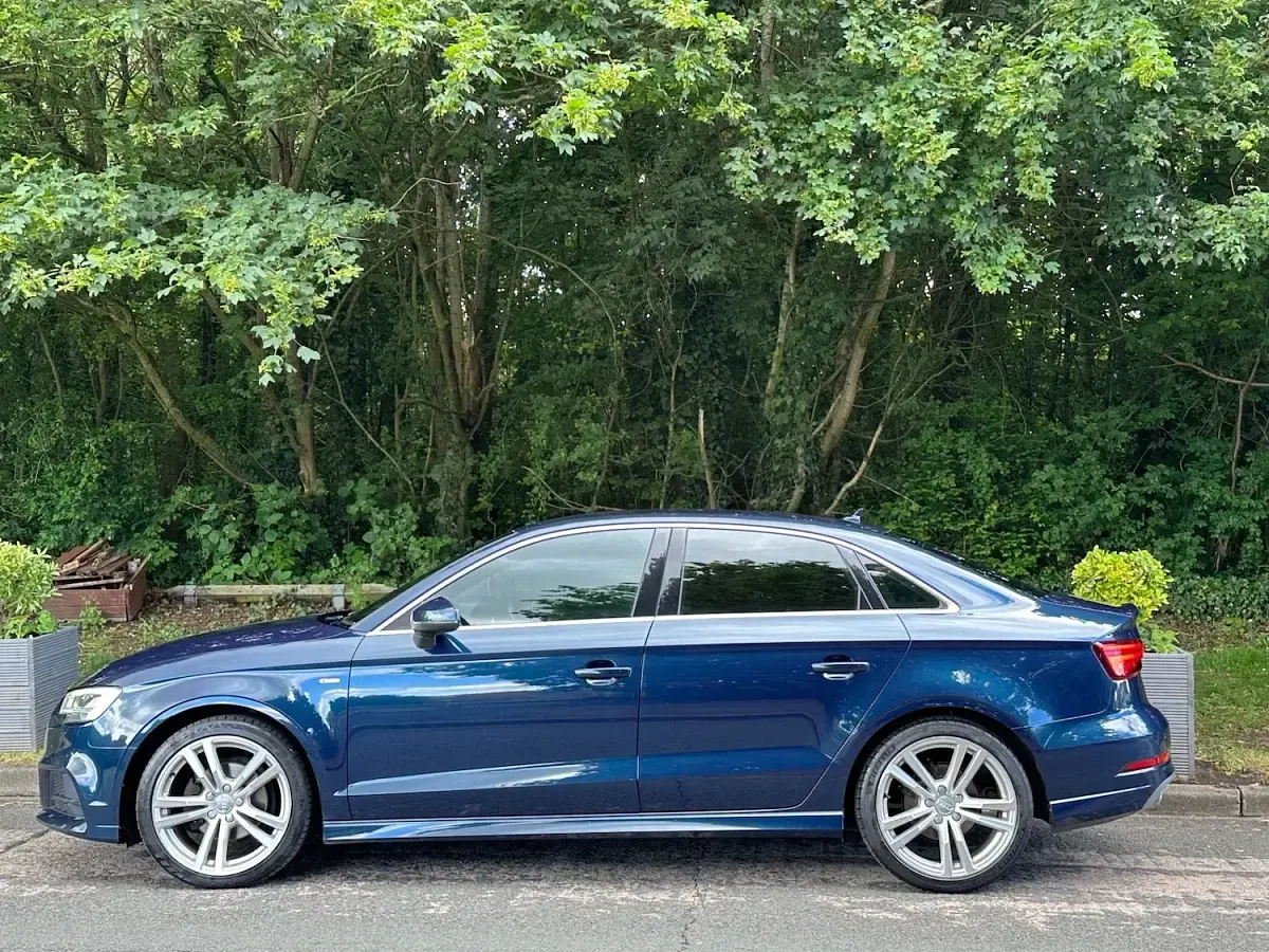 Used Audi A3 S-Line 116 HP (85 kW) 2018 Blue Sedan