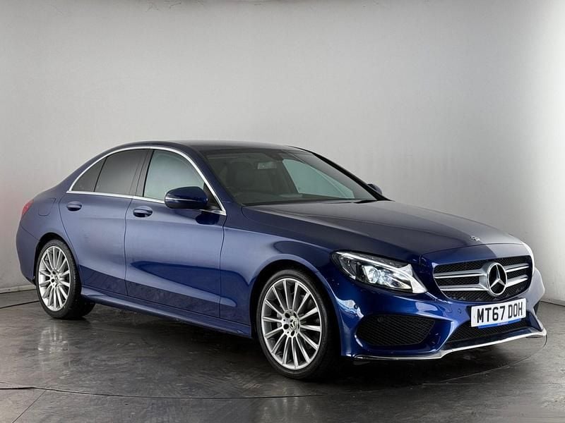 Used Mercedes C200 AMG line 184 HP (135 kW) 2017 Blue Sedan